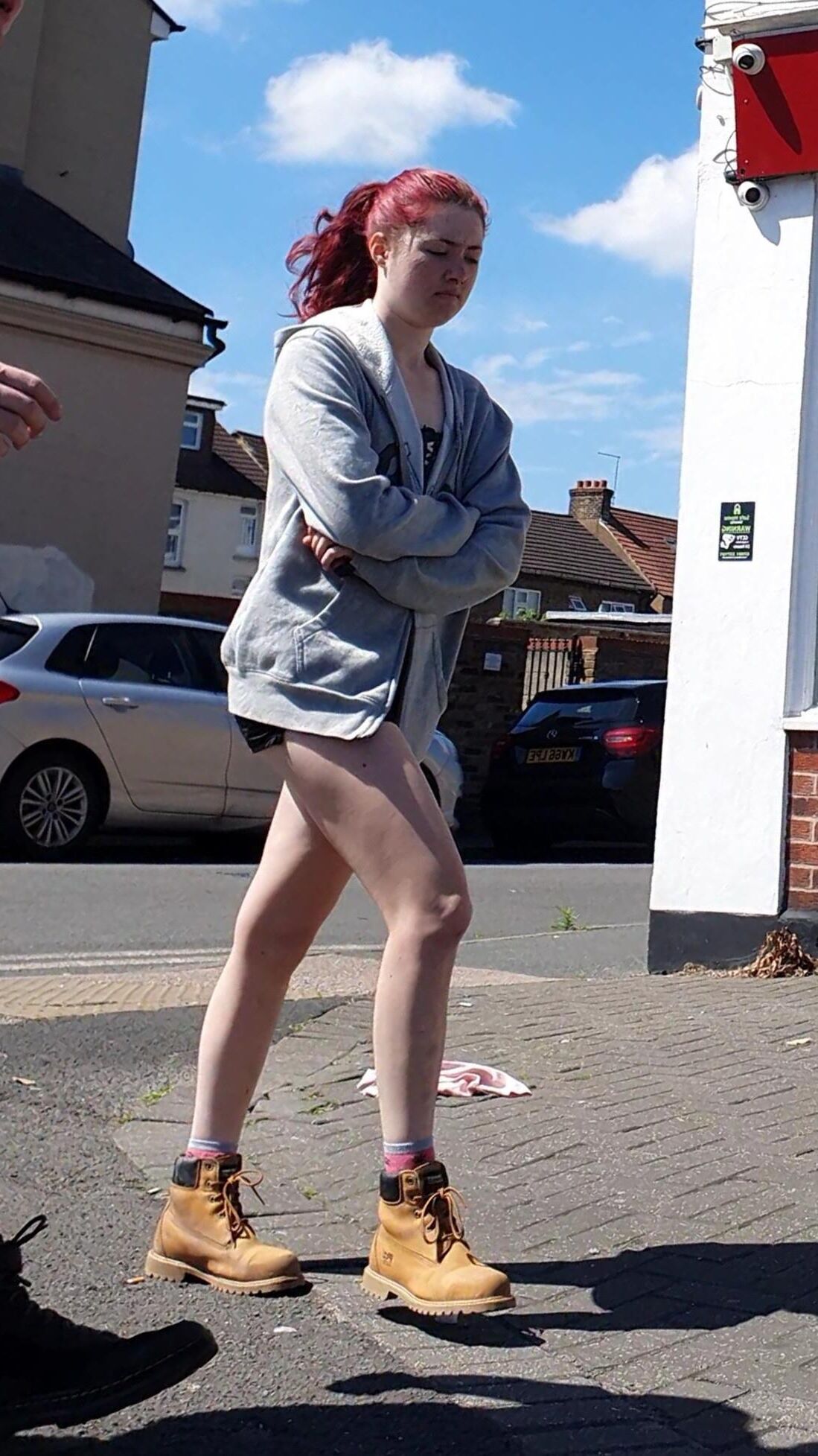 [CANDID] BUSTED BY NICE LEGS REDHEAD SKANK