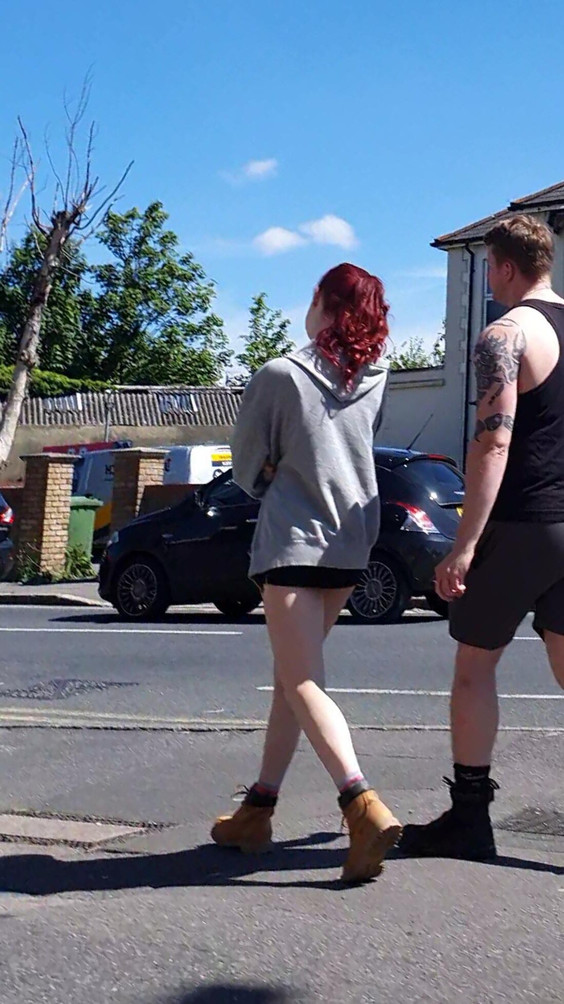 [CANDID] BUSTED BY NICE LEGS REDHEAD SKANK