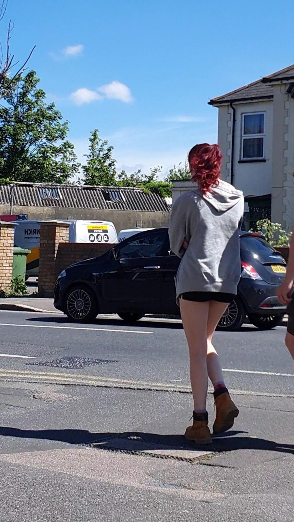 [CANDID] BUSTED BY NICE LEGS REDHEAD SKANK