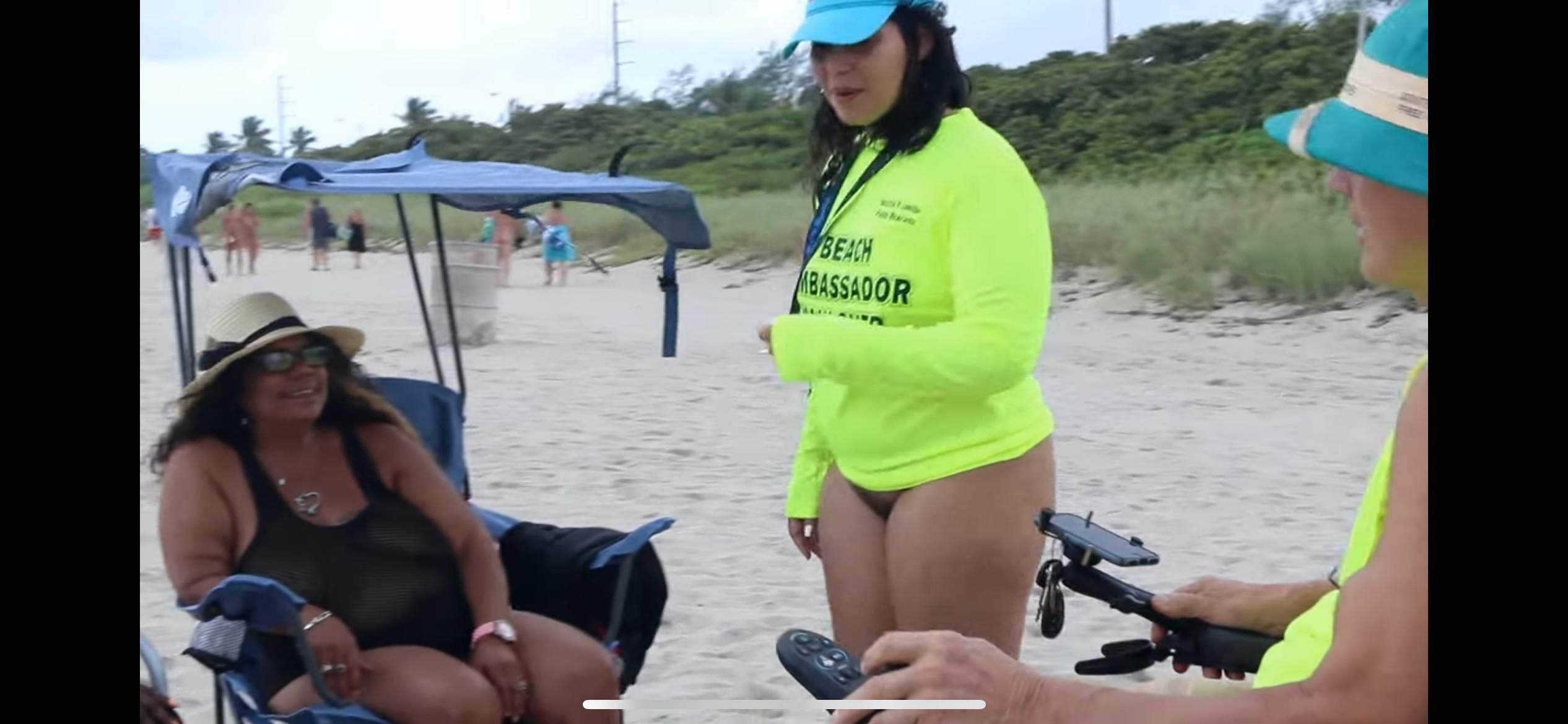 Bottomless Latina pawg with big ass and hairy pussy at the beach