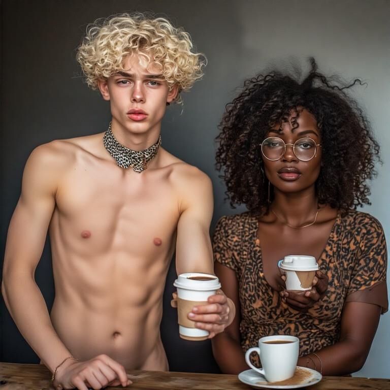 Serviteur blanc pour garçons pour les dames noires