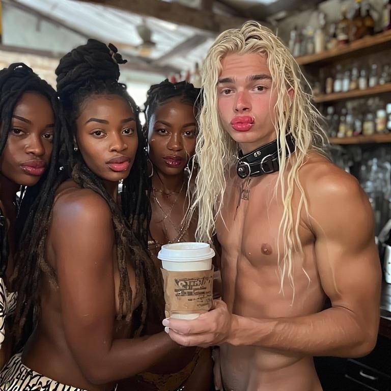 Serviteur blanc pour garçons pour les dames noires