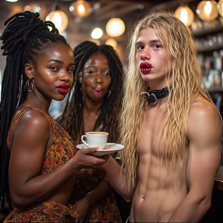 Serviteur blanc pour garçons pour les dames noires