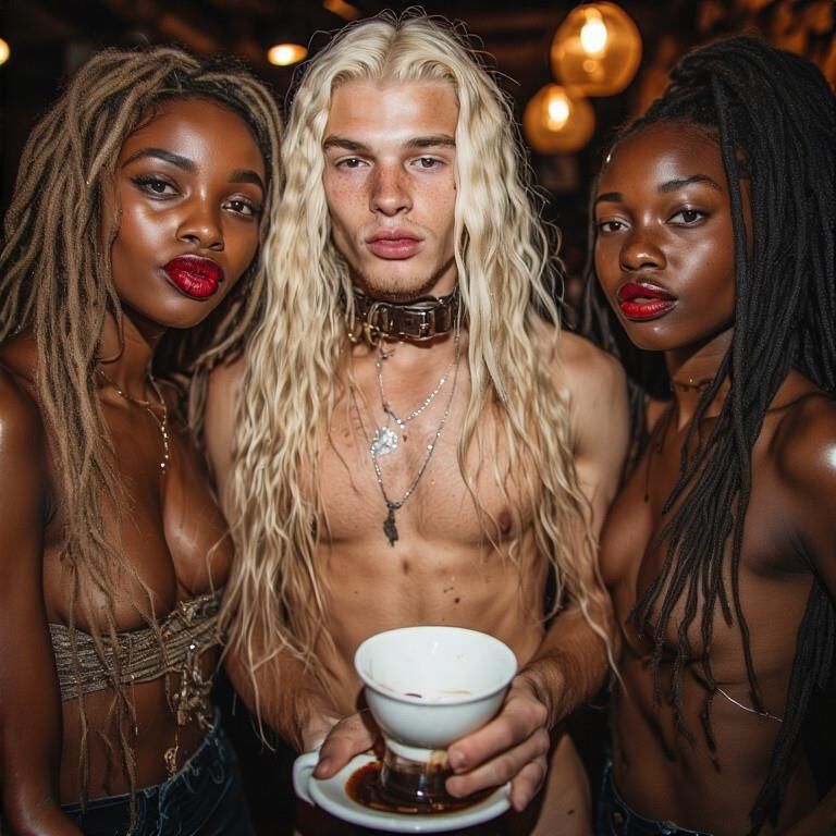 Serviteur blanc pour garçons pour les dames noires