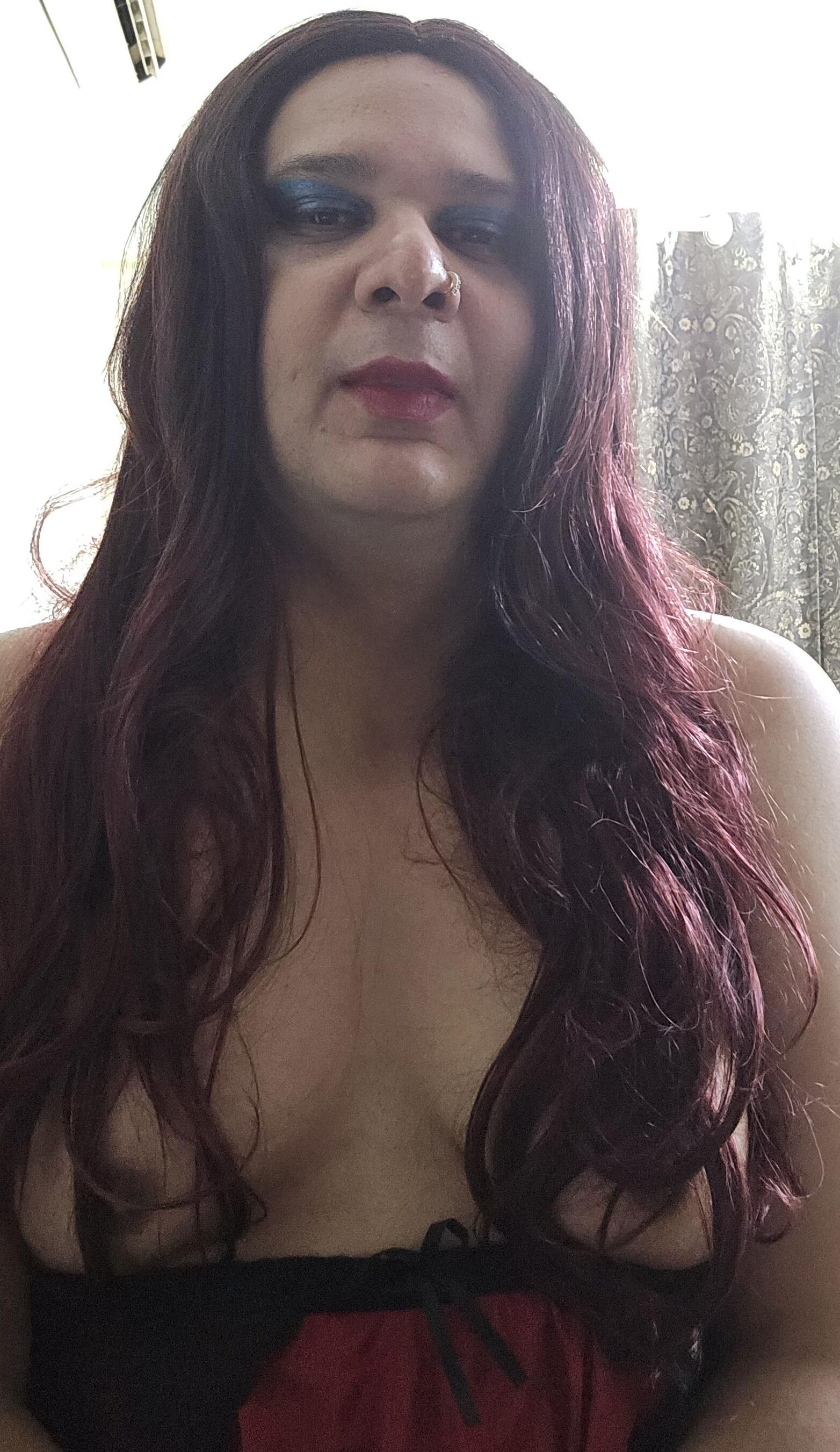 shemale monica m in red lingerie set 
