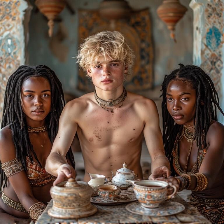 Serviteur blanc pour garçons pour les dames noires