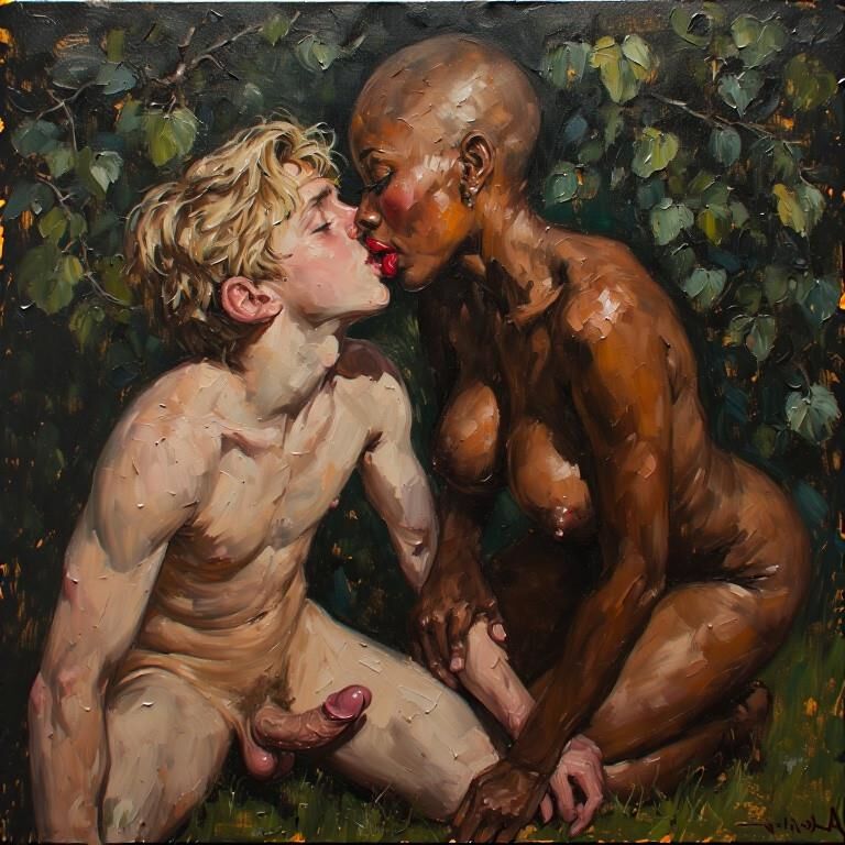 A arte do passado vai interracial