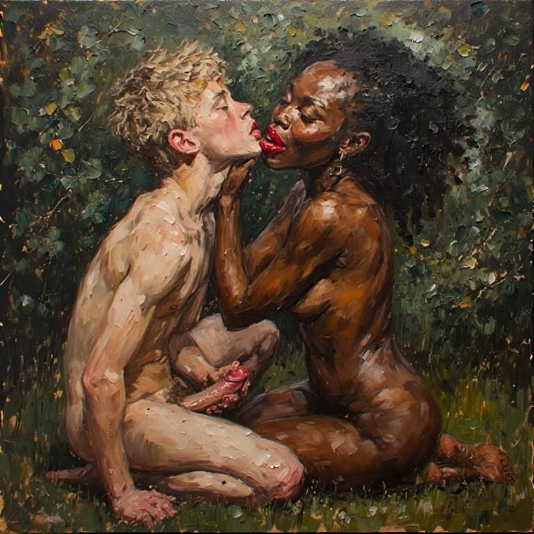 A arte do passado vai interracial