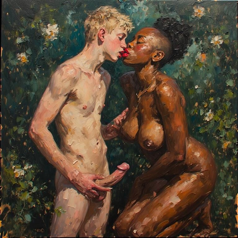 A arte do passado vai interracial