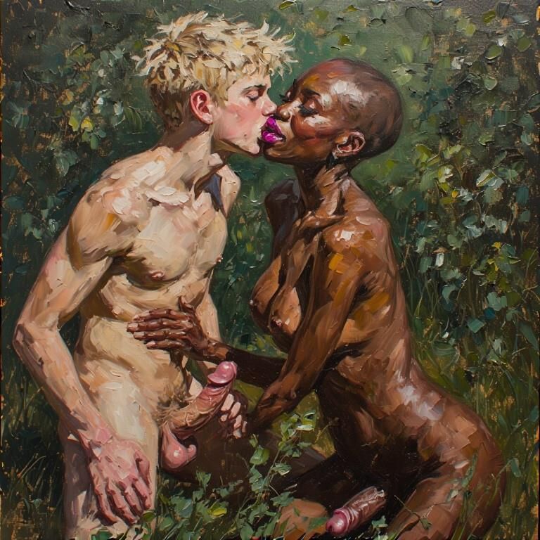 A arte do passado vai interracial
