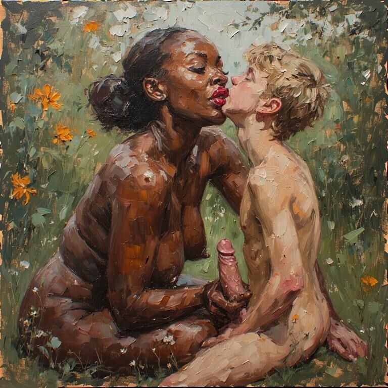A arte do passado vai interracial