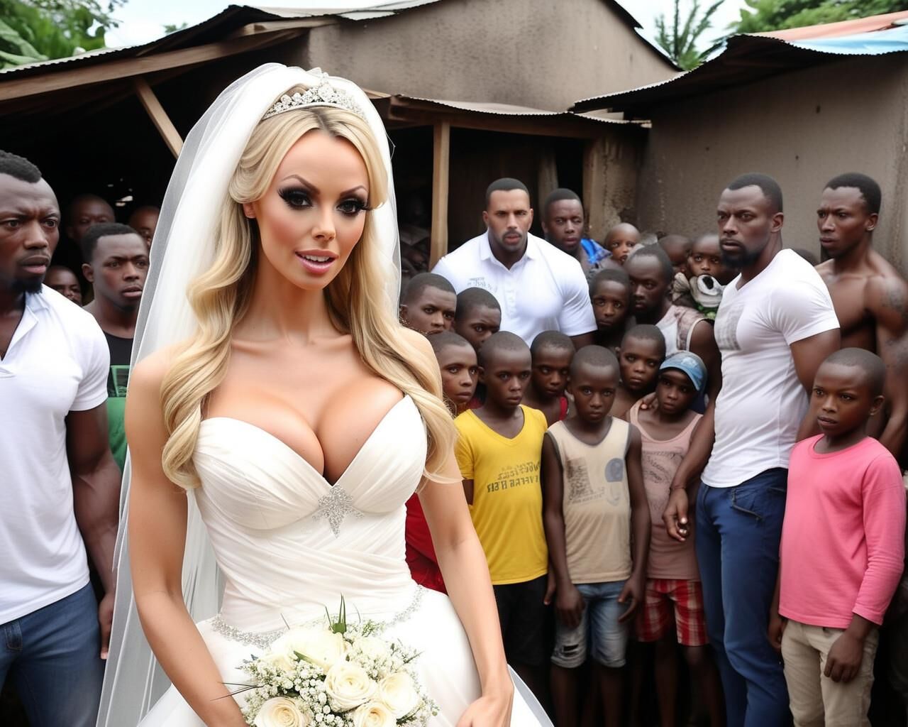 Touristenbraut in Afrika