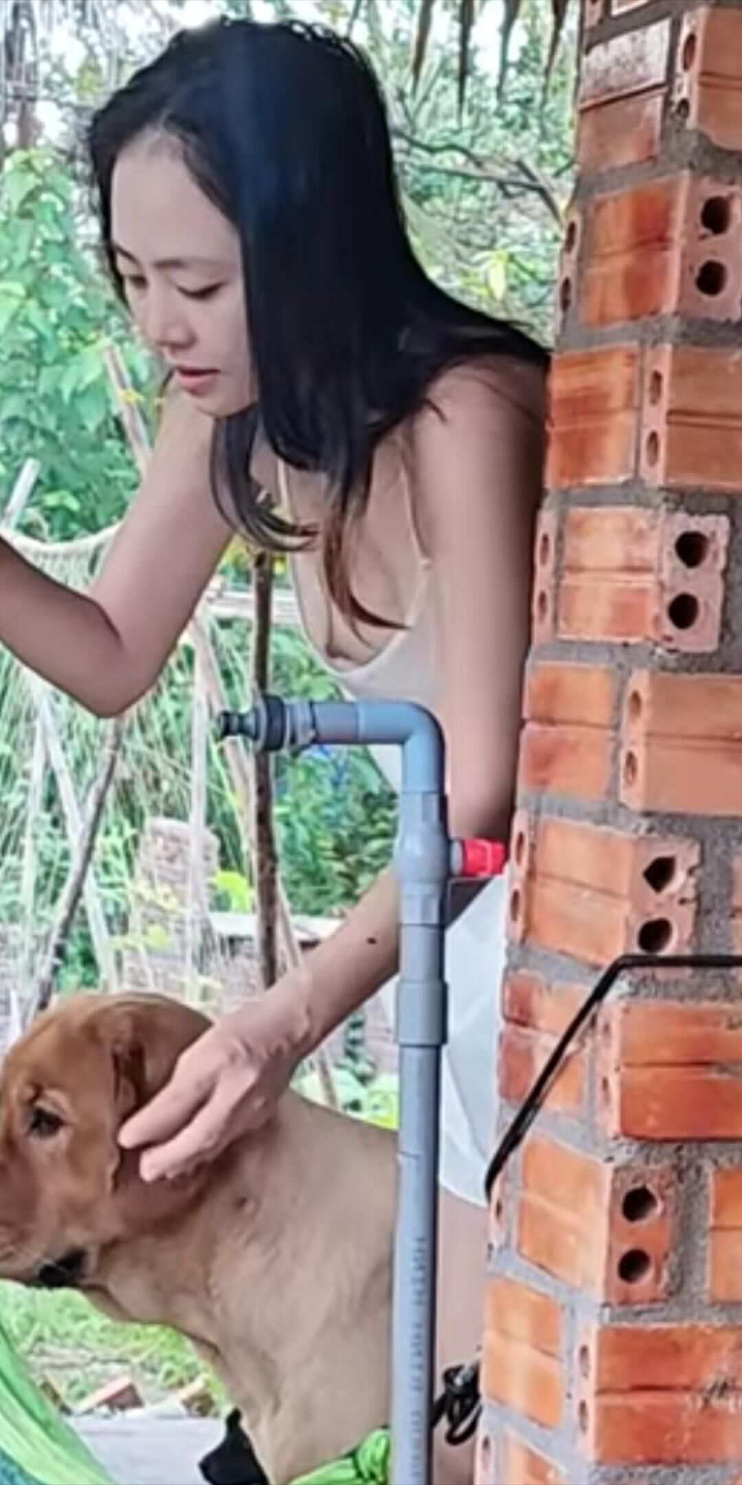 Asian outside downblouse