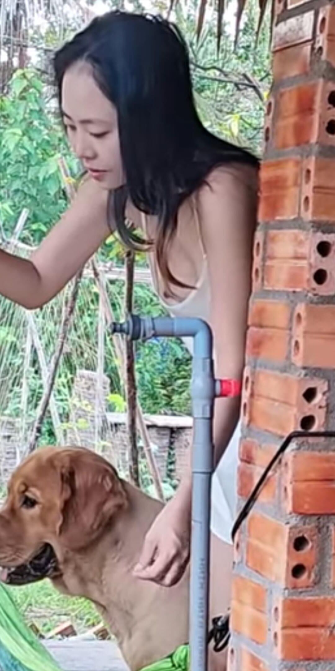 Asian outside downblouse