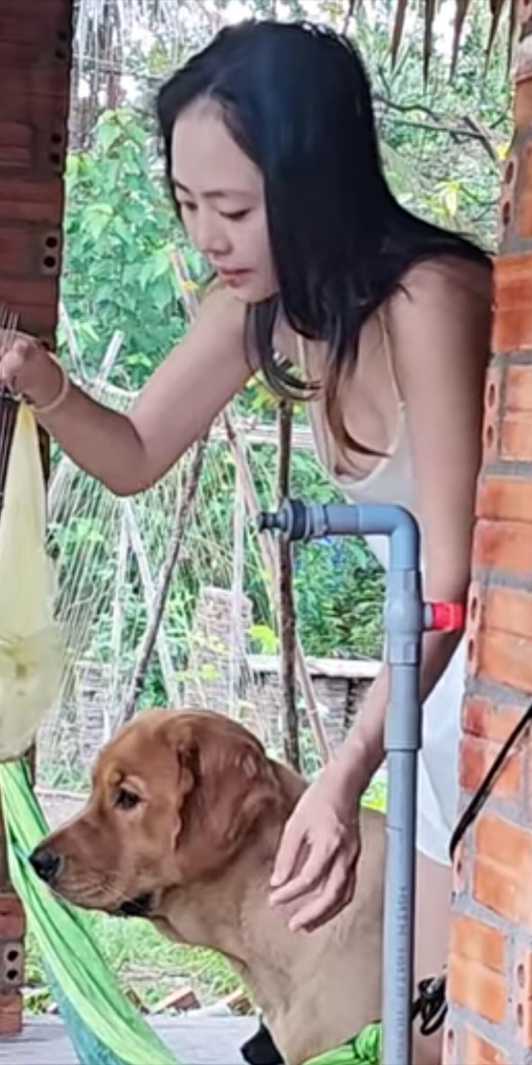Asian outside downblouse
