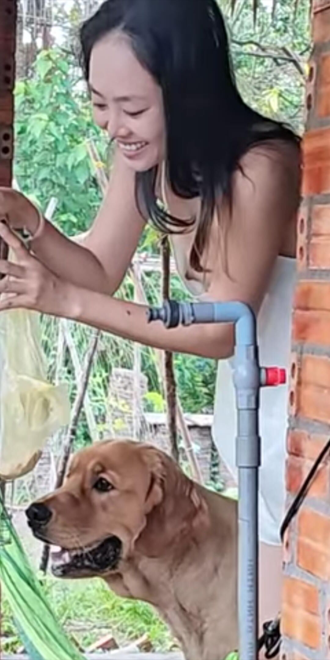 Asian outside downblouse