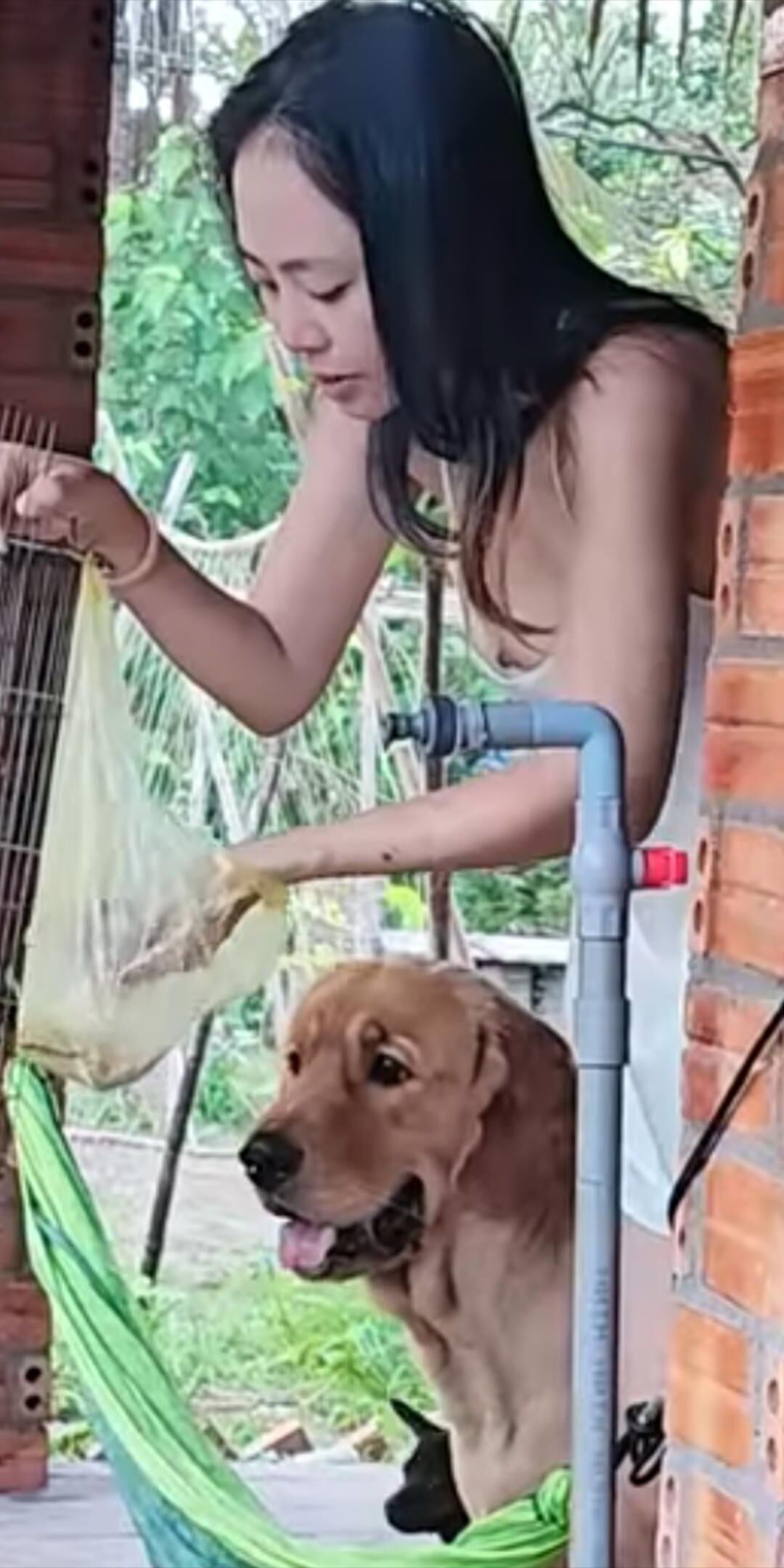 Asian outside downblouse