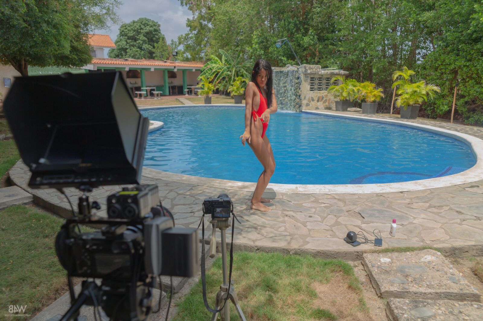 Karin Torres Pretty Venezuelan Latina Gets Naked by the Pool