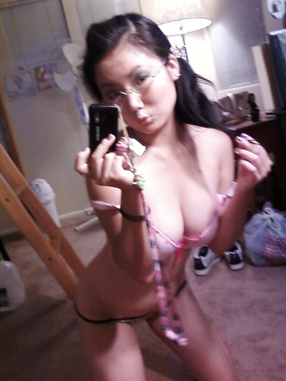 Busty Asian selfie nudes