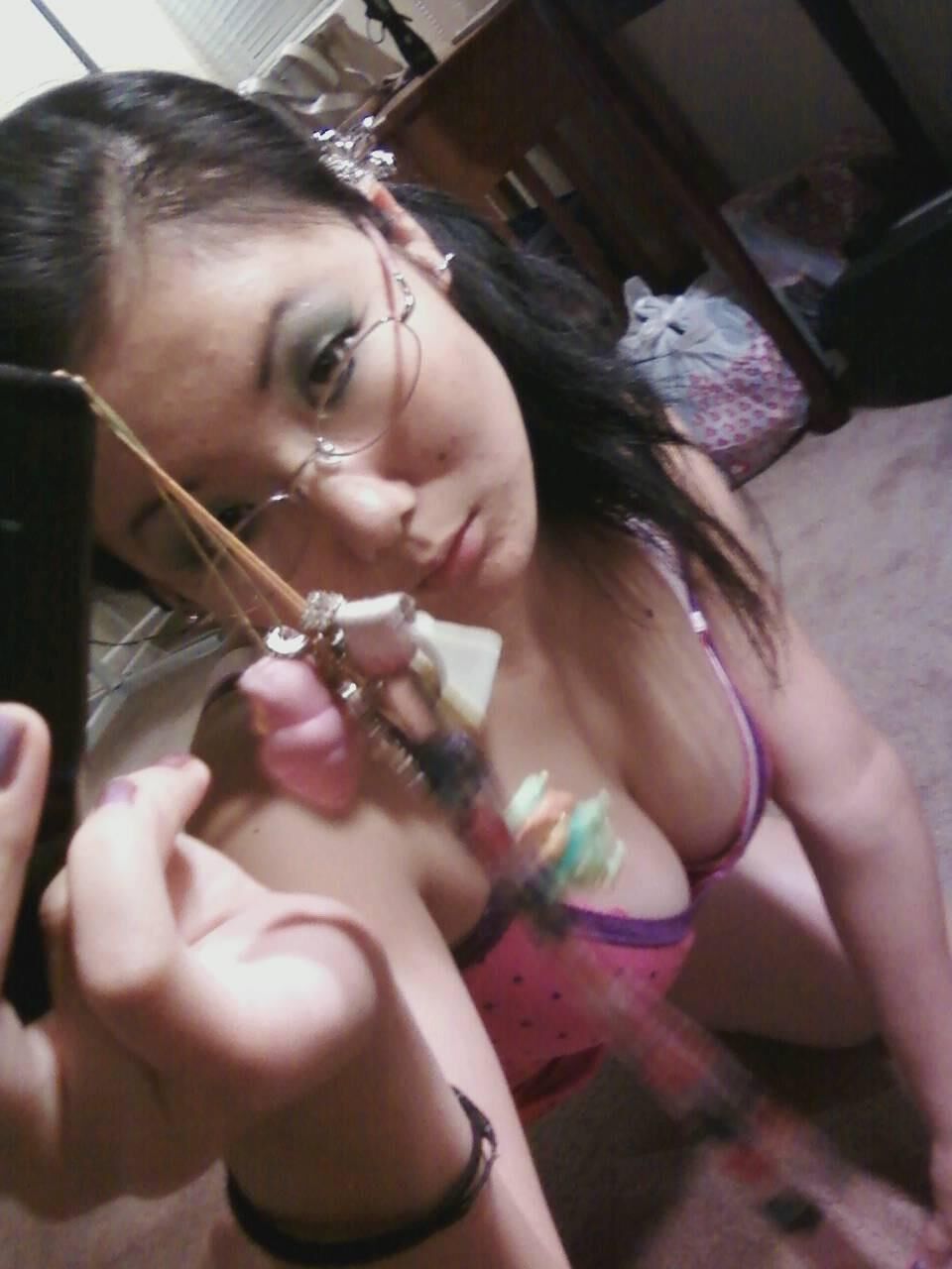 Busty Asian selfie nudes