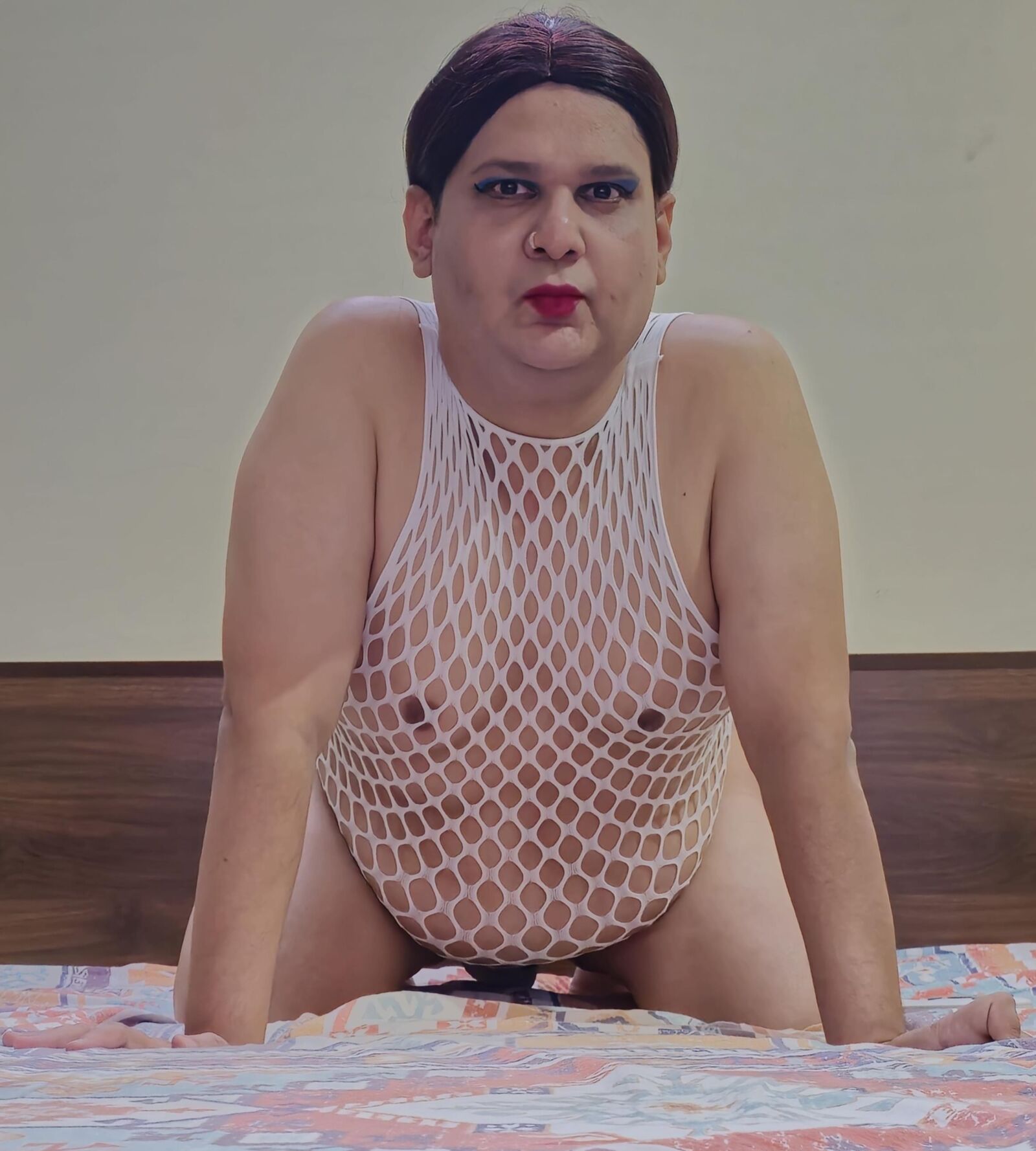 redhead shemale monica m in white fishnets s