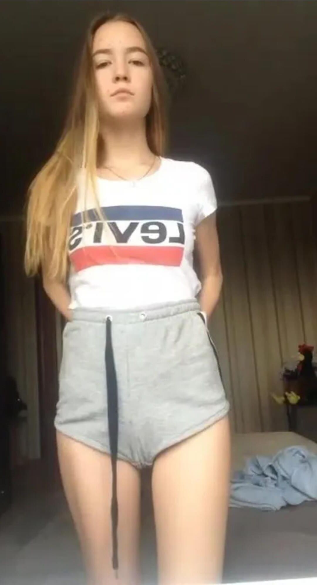 Petite American College Cutie Undresses