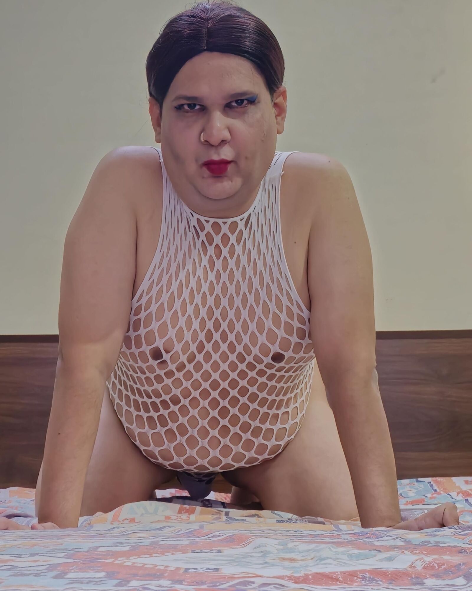 redhead shemale monica m in white fishnets s