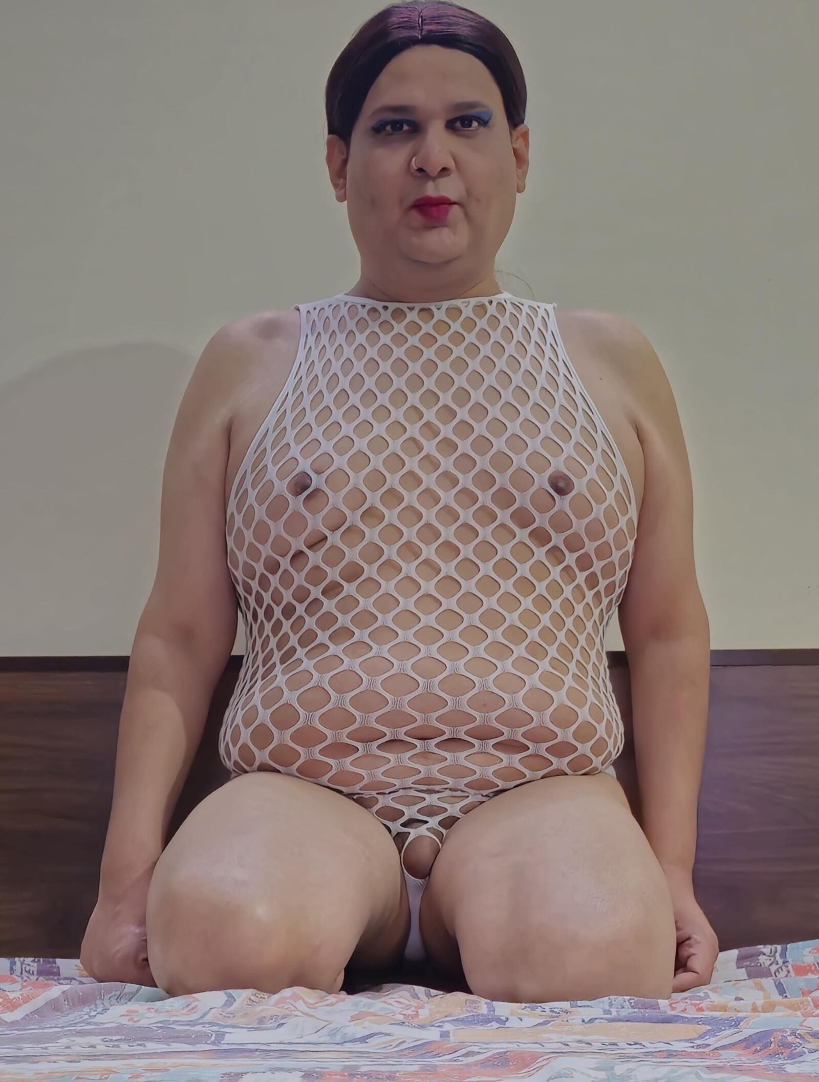 redhead shemale monica m in white fishnets s