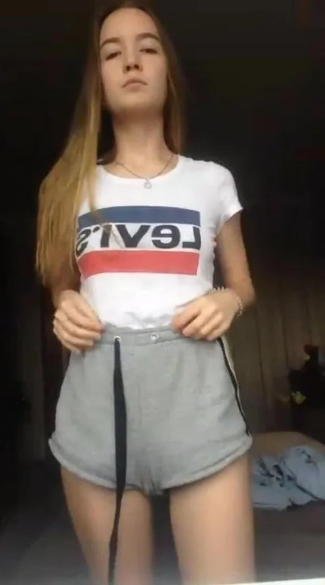 Petite American College Cutie Undresses