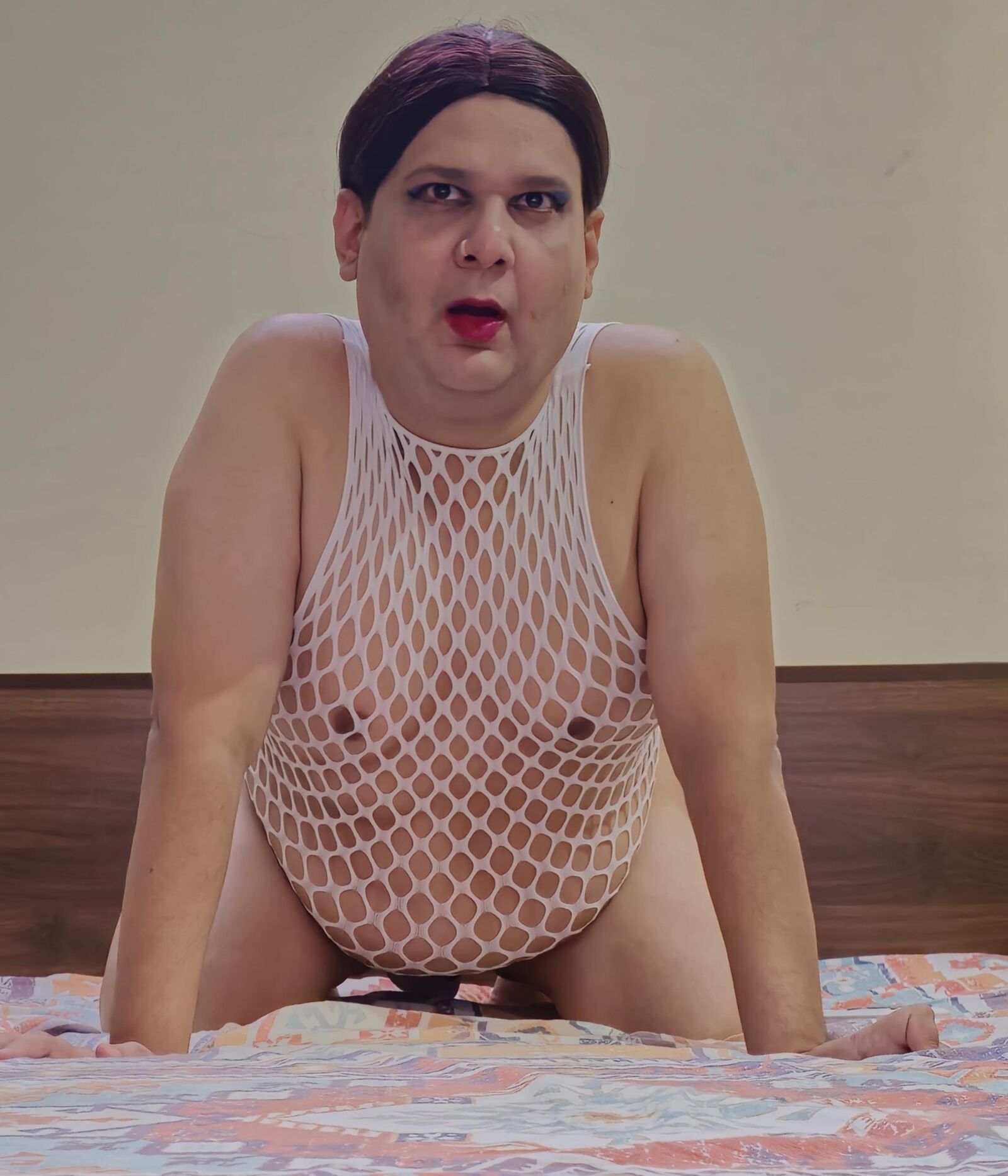 redhead shemale monica m in white fishnets s