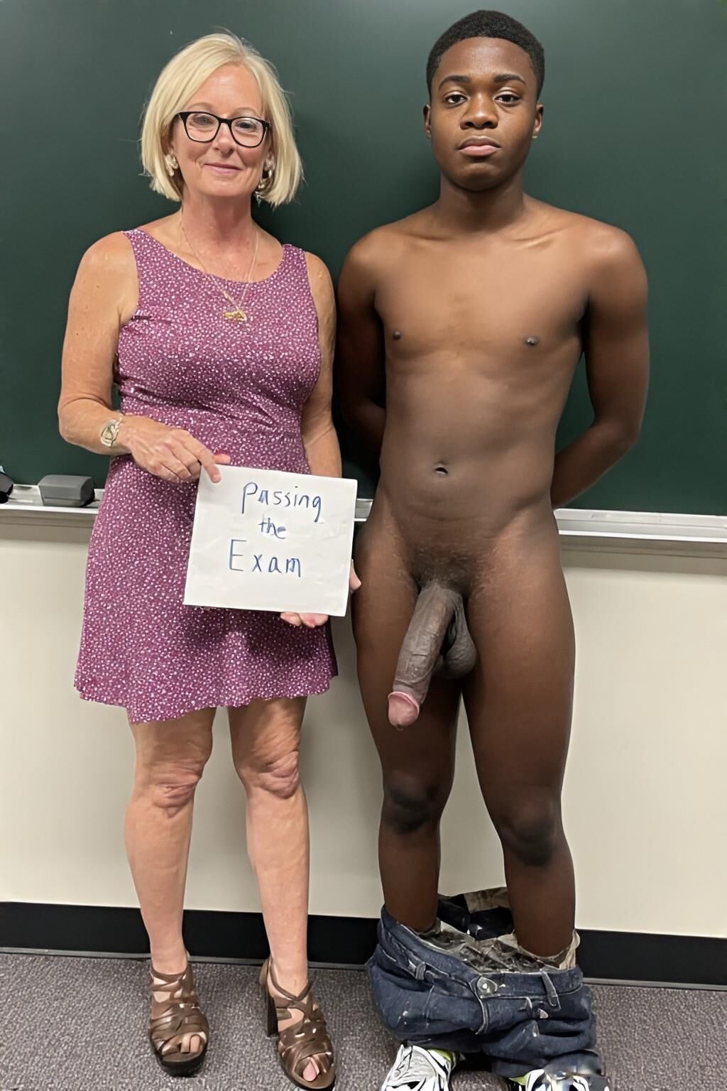Jovem bbc passando no exame