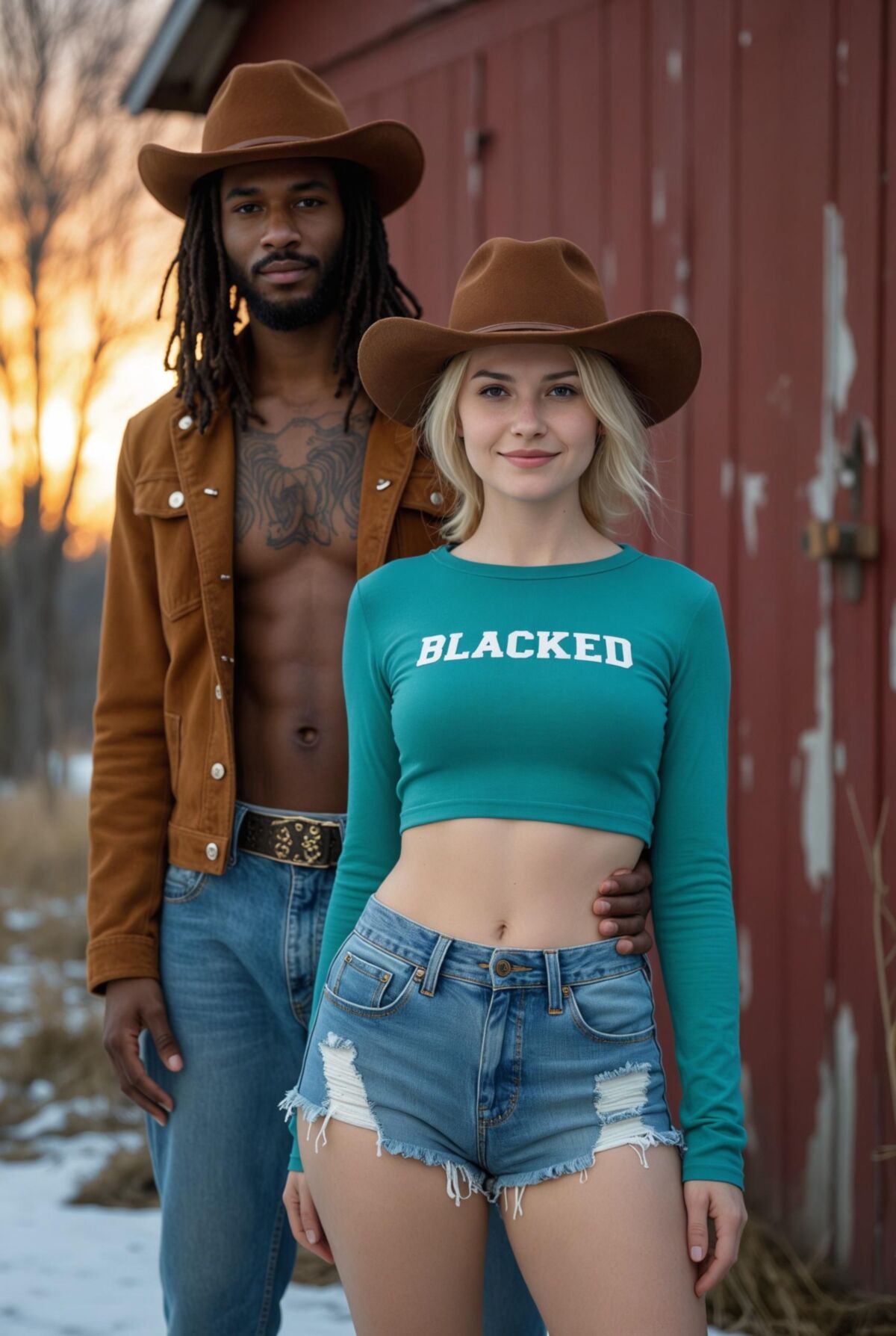 Parejas interraciales con colección de verano en negro