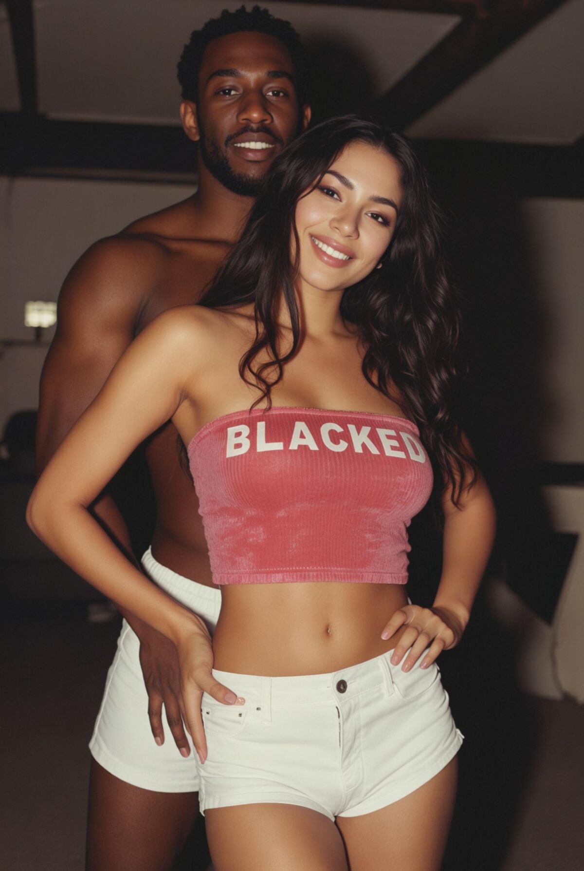 Parejas interraciales con colección de verano en negro