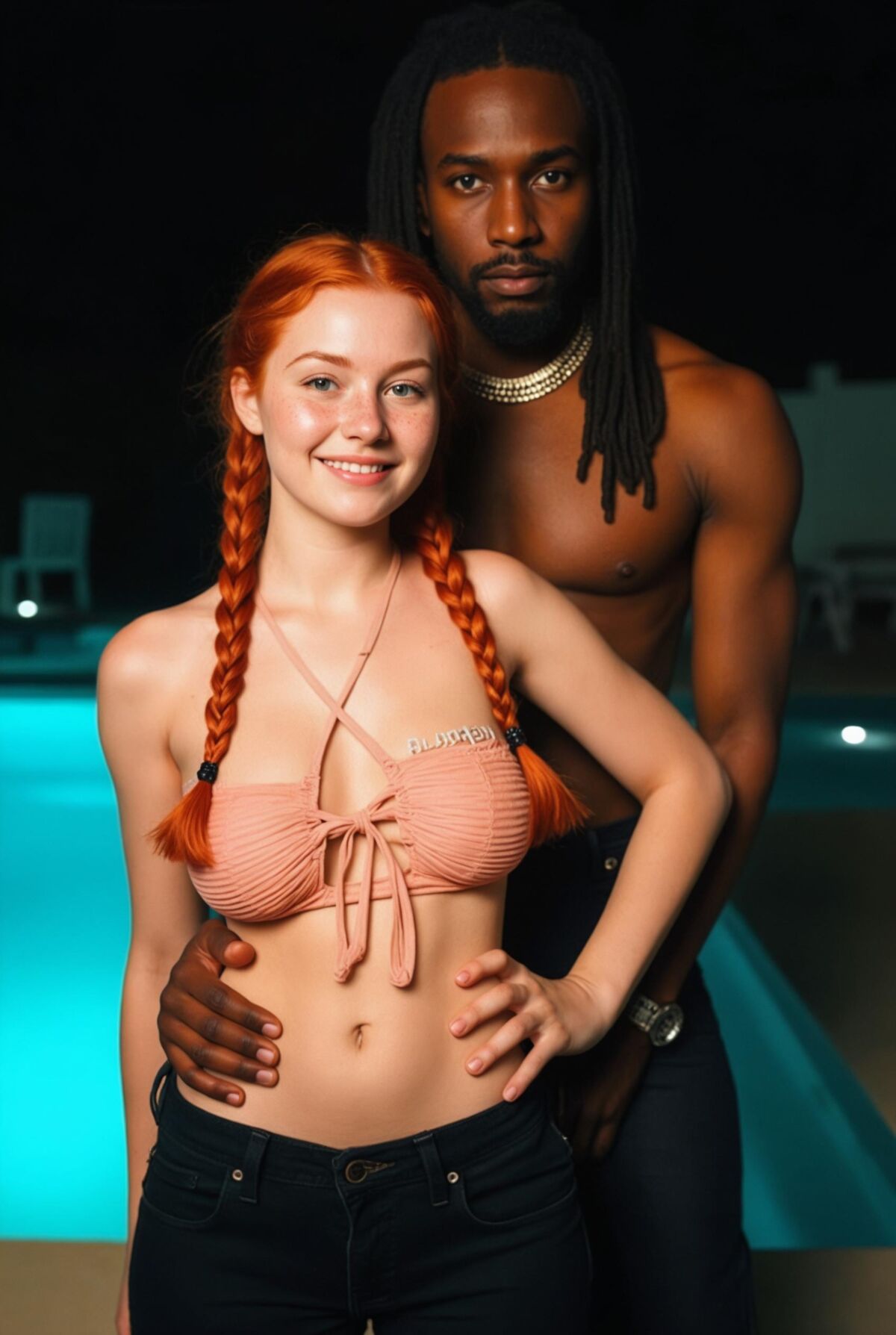Parejas interraciales con colección de verano en negro