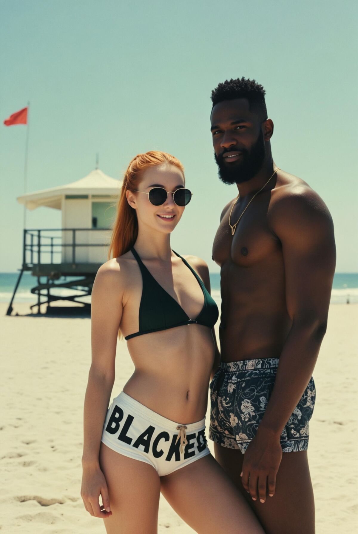Parejas interraciales con colección de verano en negro