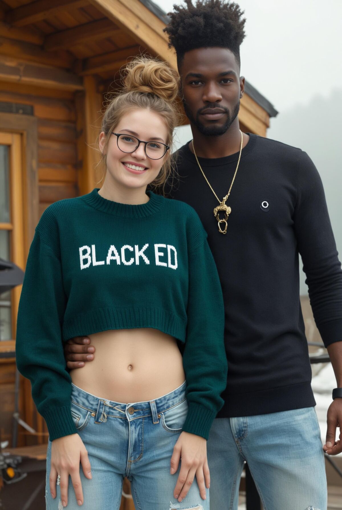 Parejas interraciales con colección de verano en negro