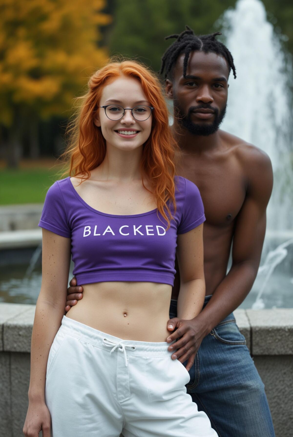 Parejas interraciales con colección de verano en negro