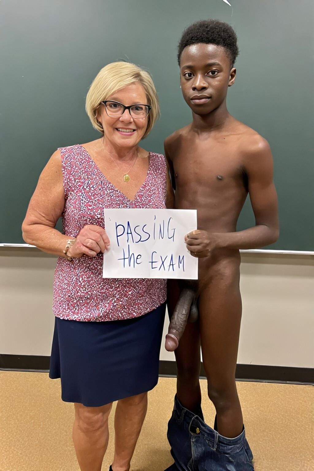 Jovem bbc passando no exame