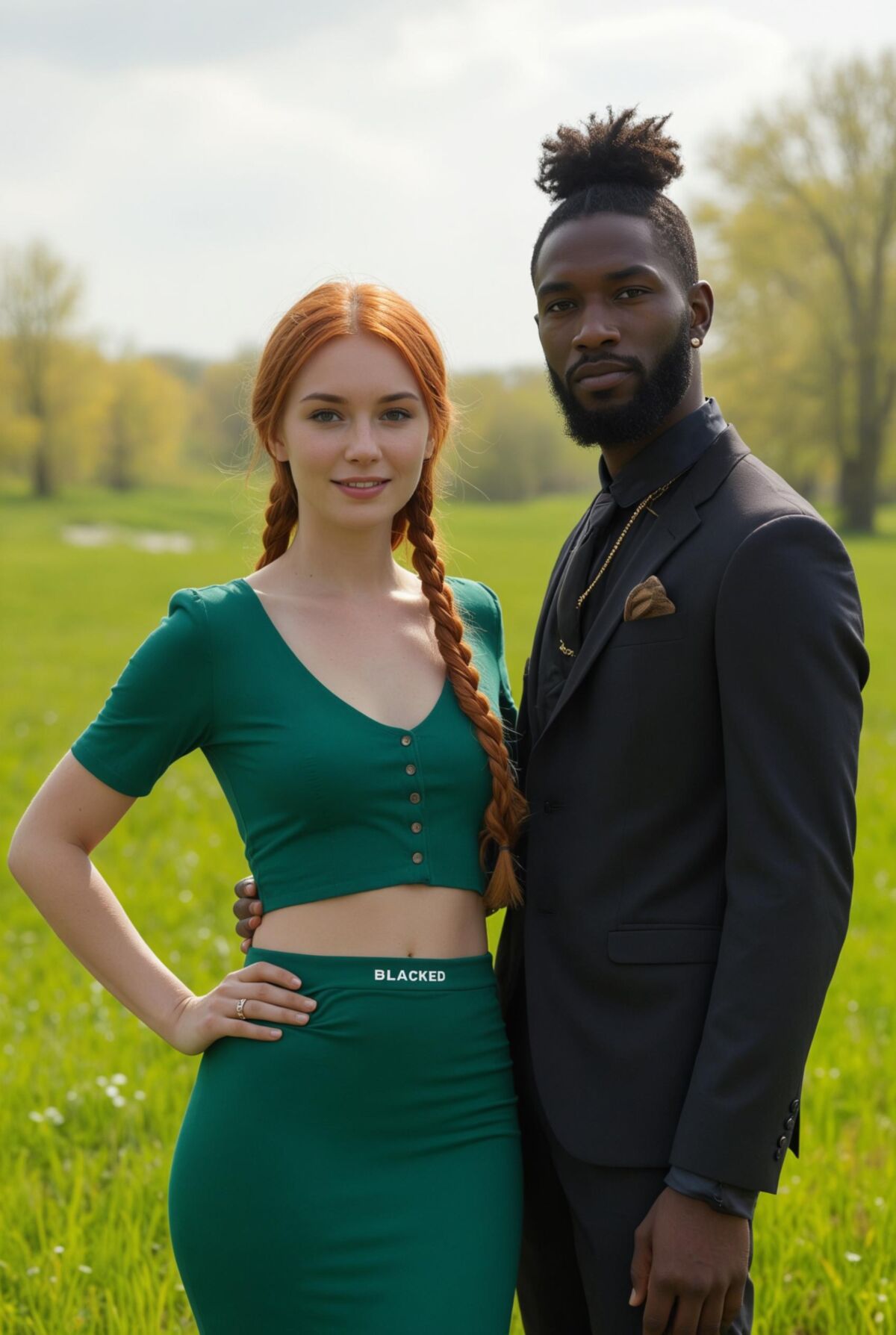 Parejas interraciales con colección de verano en negro