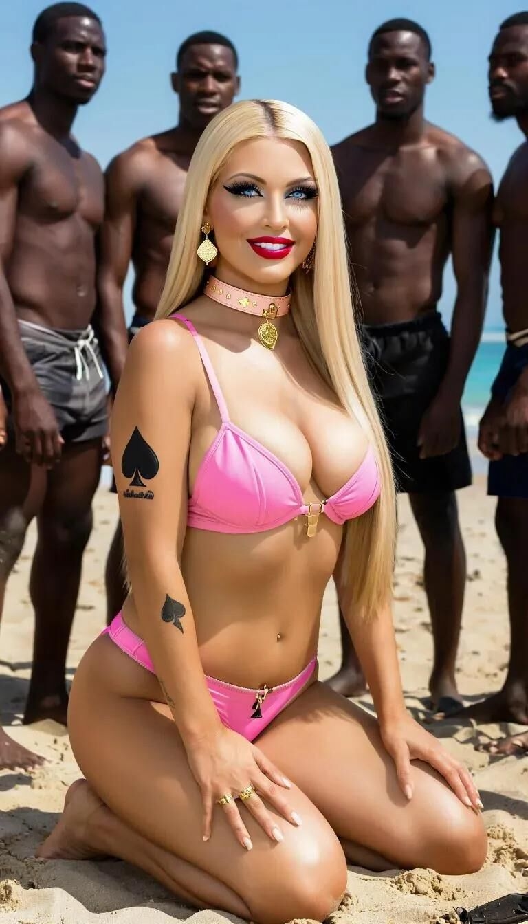 Ai loira na praia