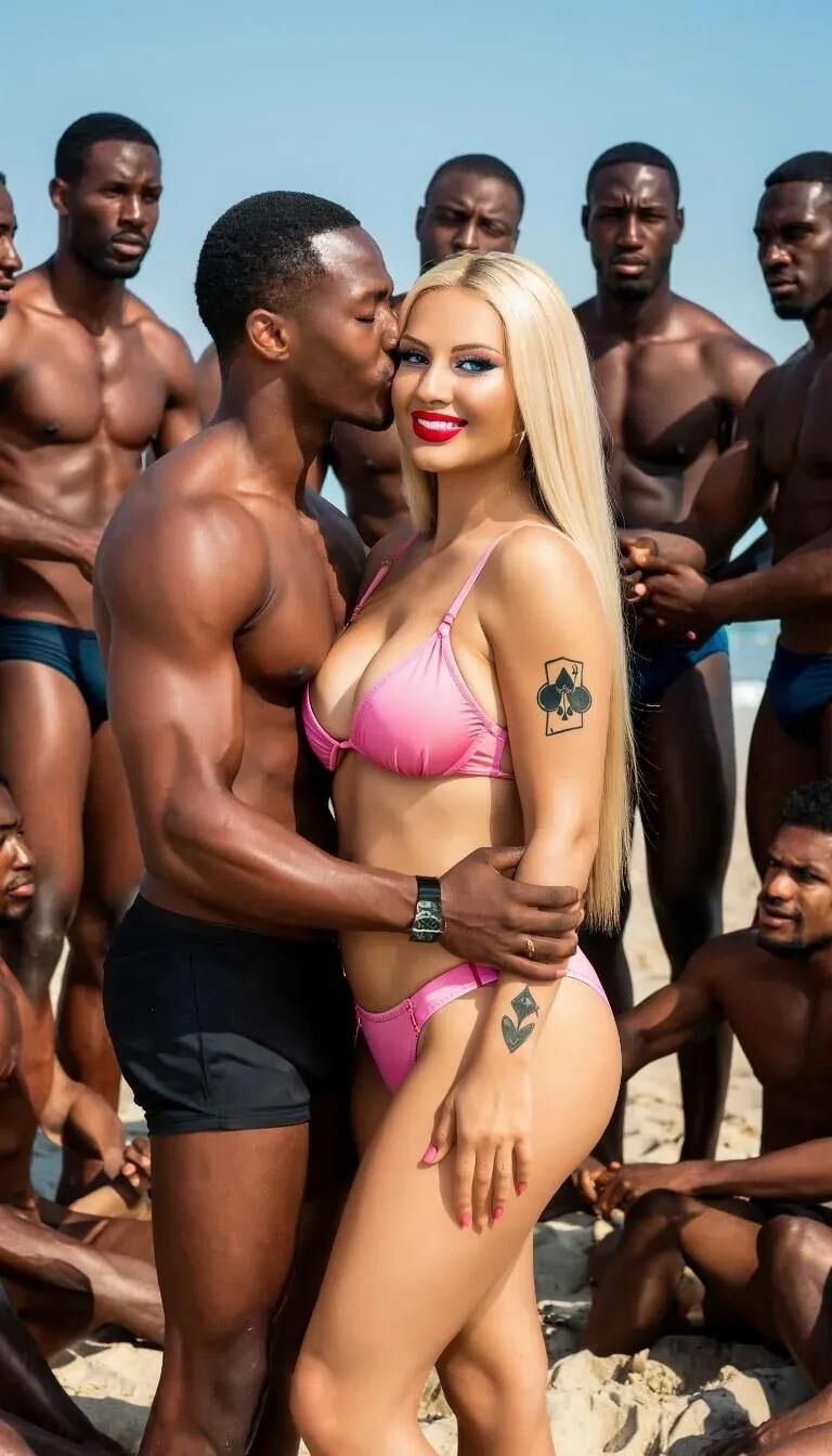 Ai loira na praia