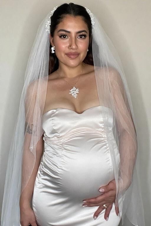 Pregnant Latinas in Wedding Dresses