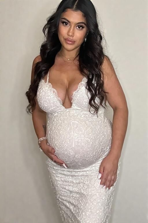 Pregnant Latinas in Wedding Dresses