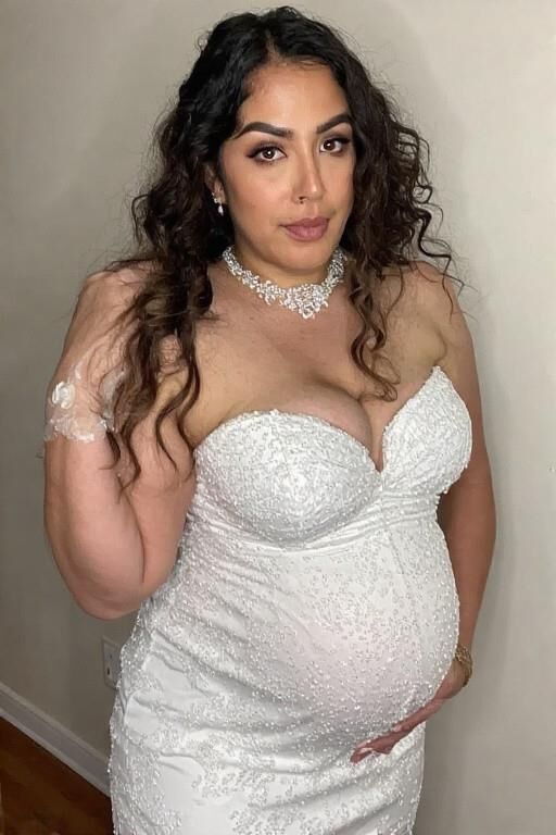 Pregnant Latinas in Wedding Dresses