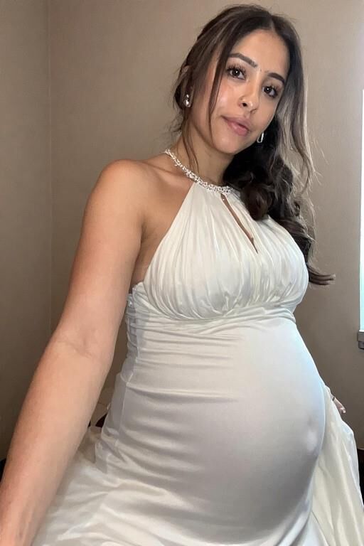 Pregnant Latinas in Wedding Dresses