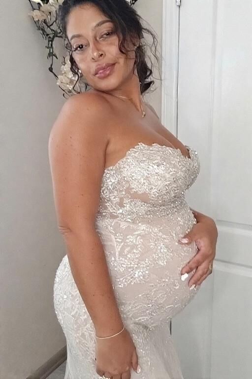 Pregnant Latinas in Wedding Dresses