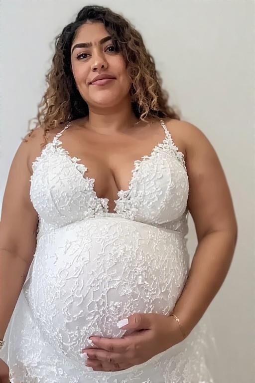 Pregnant Latinas in Wedding Dresses