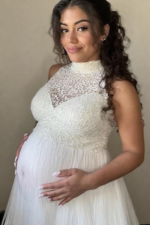 Pregnant Latinas in Wedding Dresses