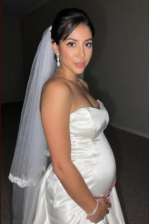 Pregnant Latinas in Wedding Dresses