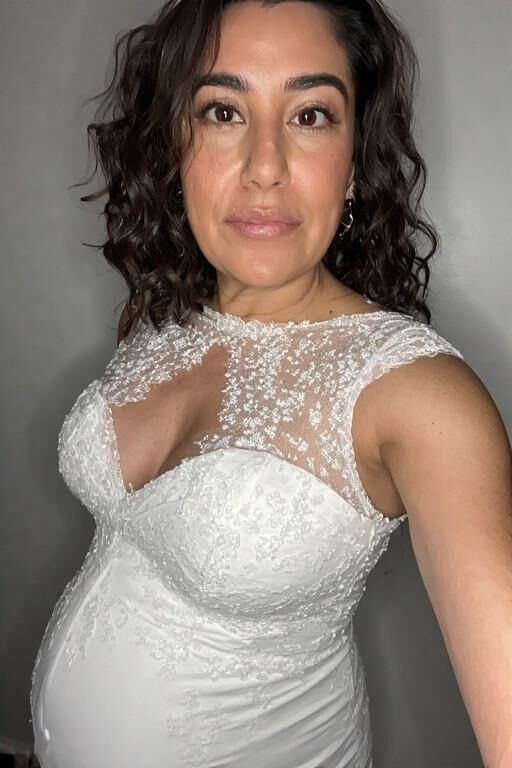 Pregnant Latinas in Wedding Dresses